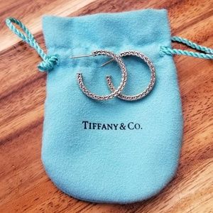 Tiffany & Co. 1 inch Somerset Mesh Weave Hoops